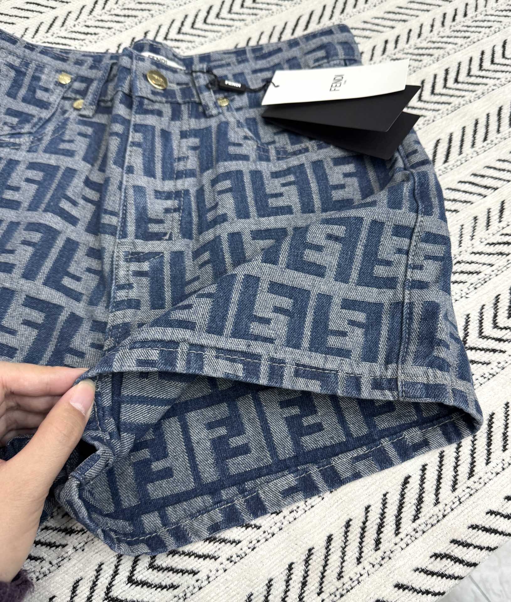 Fendi double F denim shorts