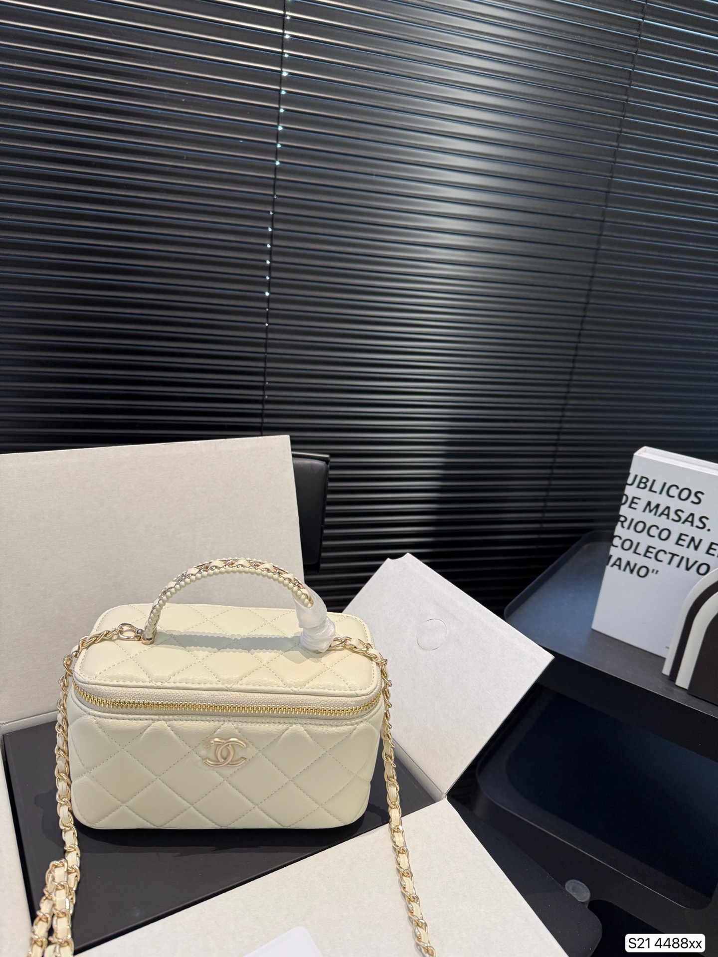 Chanel box cosmetic bag