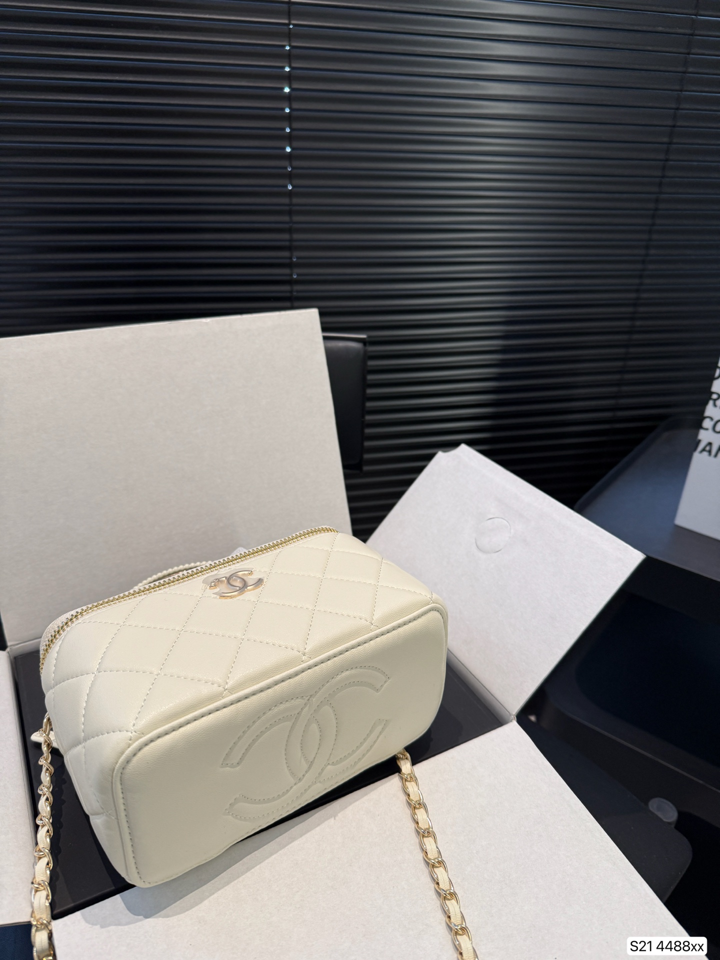 Chanel box cosmetic bag
