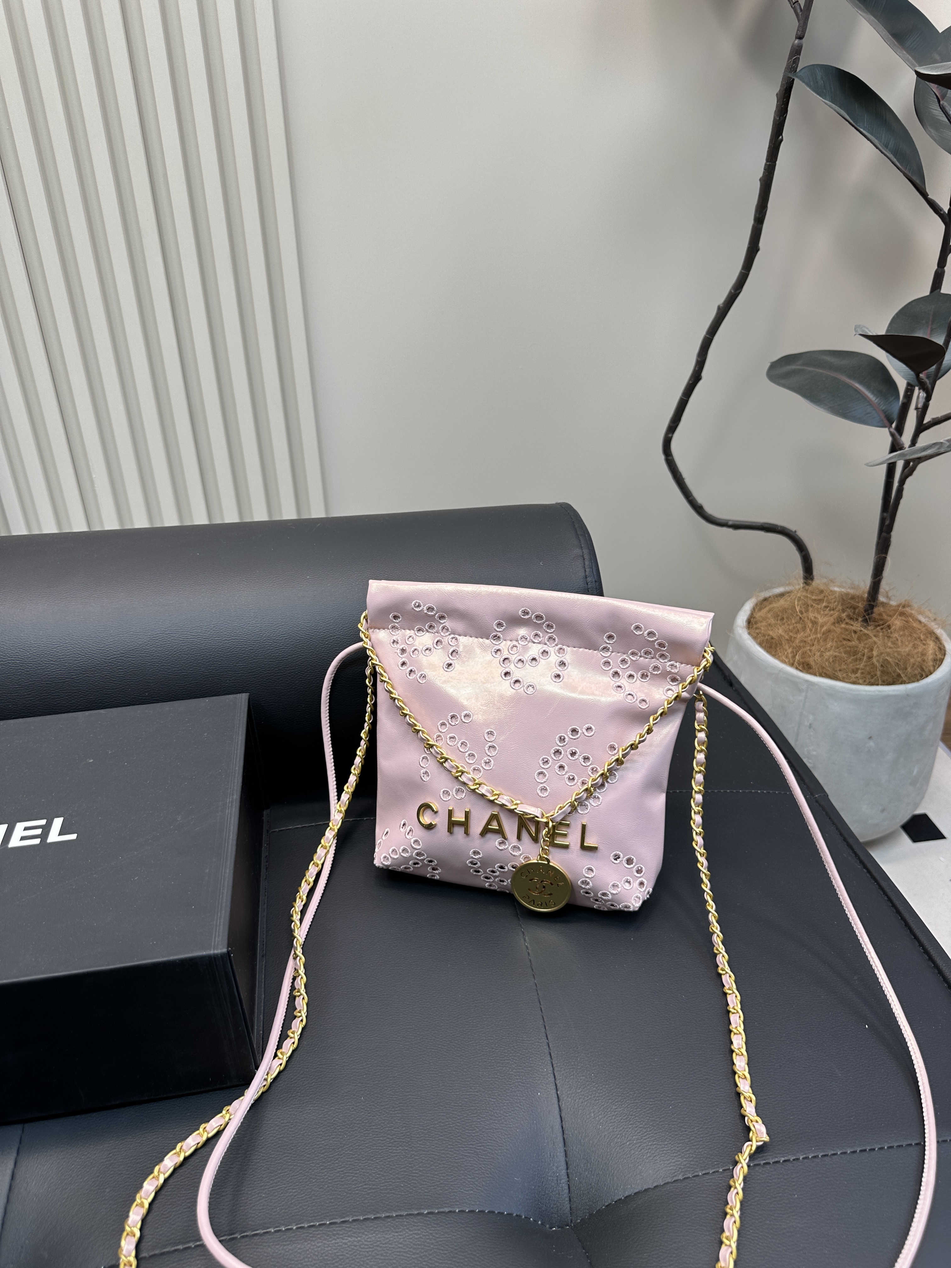 Chanel 22 bag with hollowed-out embroidery