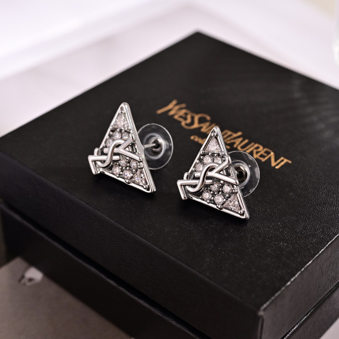 YSL letter stud earrings
