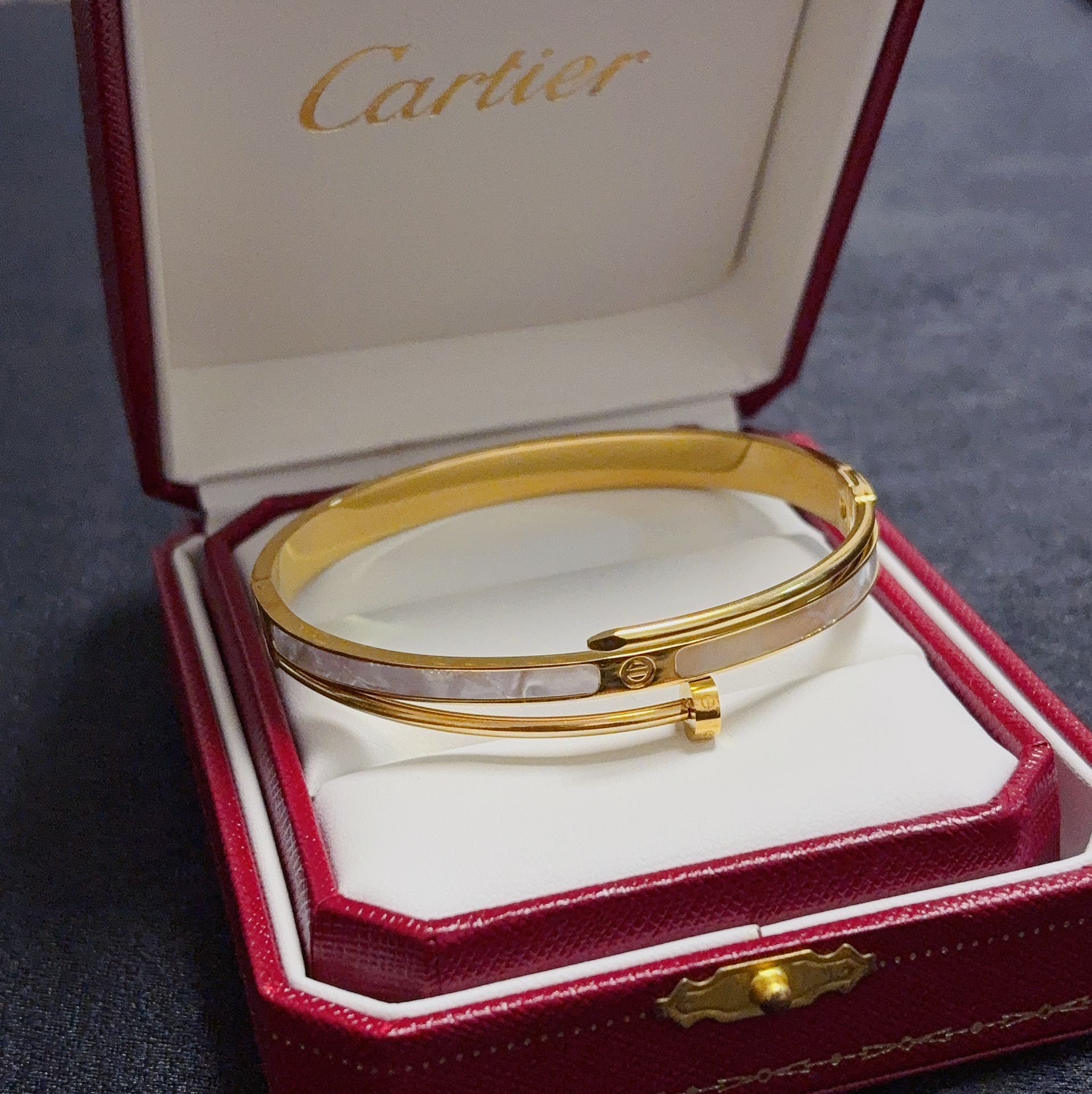 Cartier nail White Mother-of-Pearl bracelet