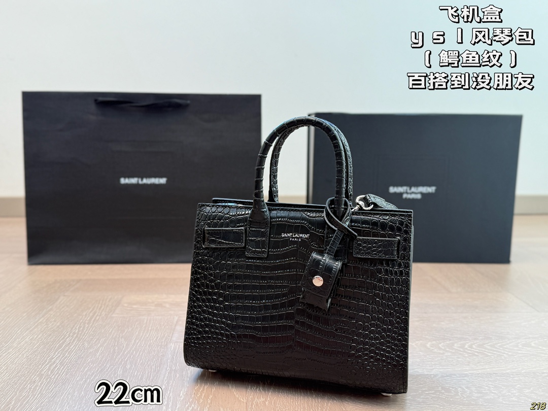 YSL crocodile print organ bag