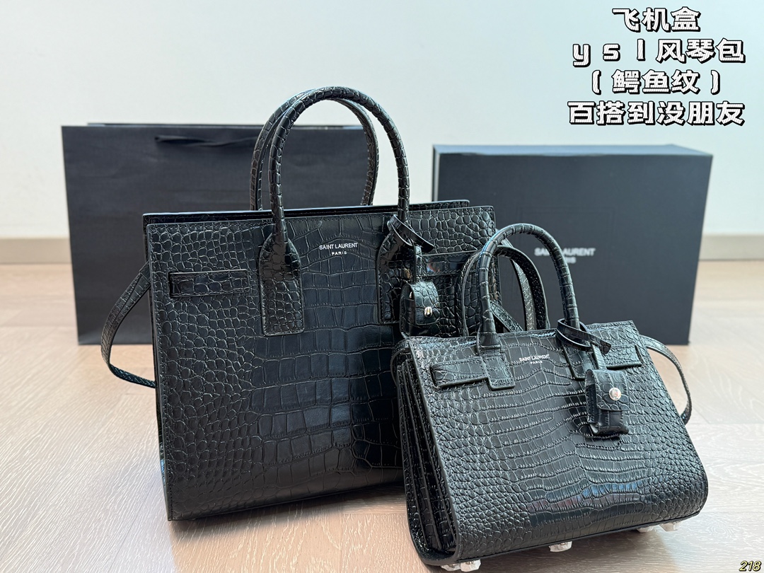 YSL crocodile print organ bag