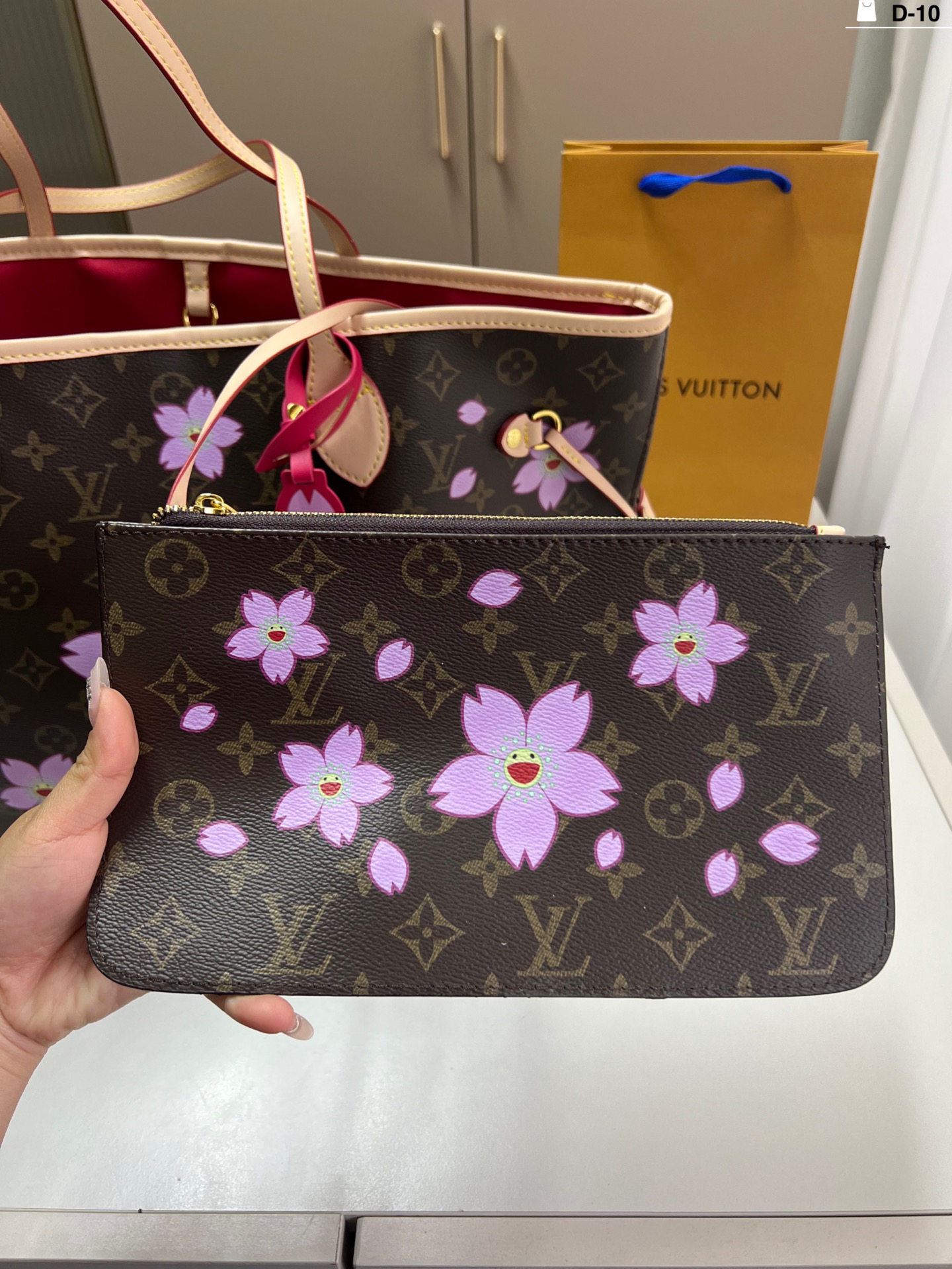 LV Takashi Murakami collaboration Cherry Blossom Tote bag