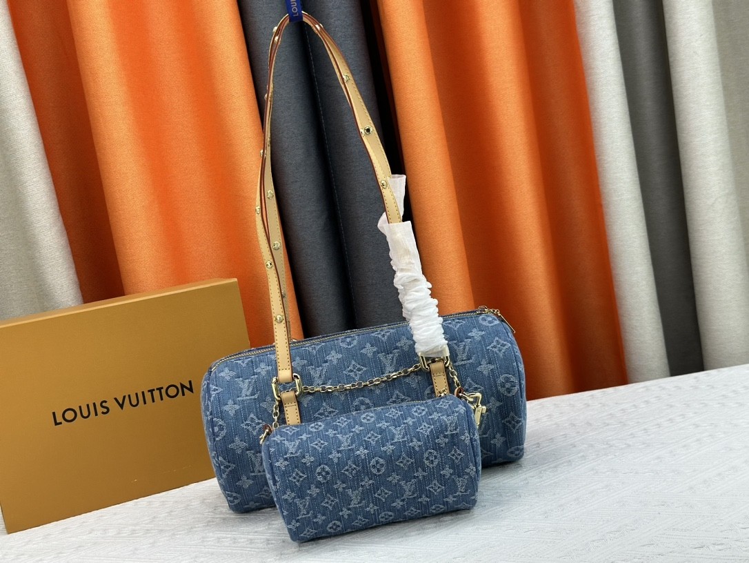 LV Papillon Monogram Denim BAG