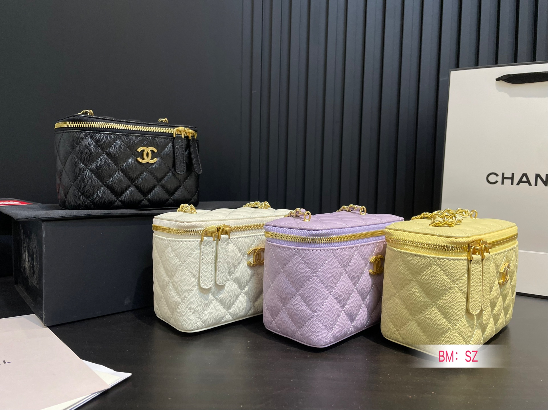 Chanel handle makeup small box bag