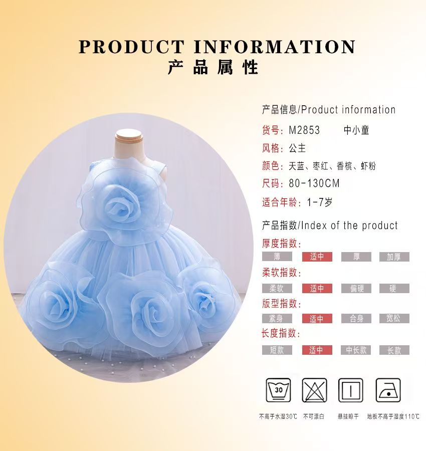 Children's princess dress - Baby wedding and birthday costume