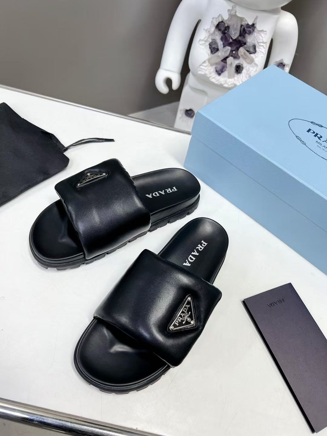 Prada sponge slippers