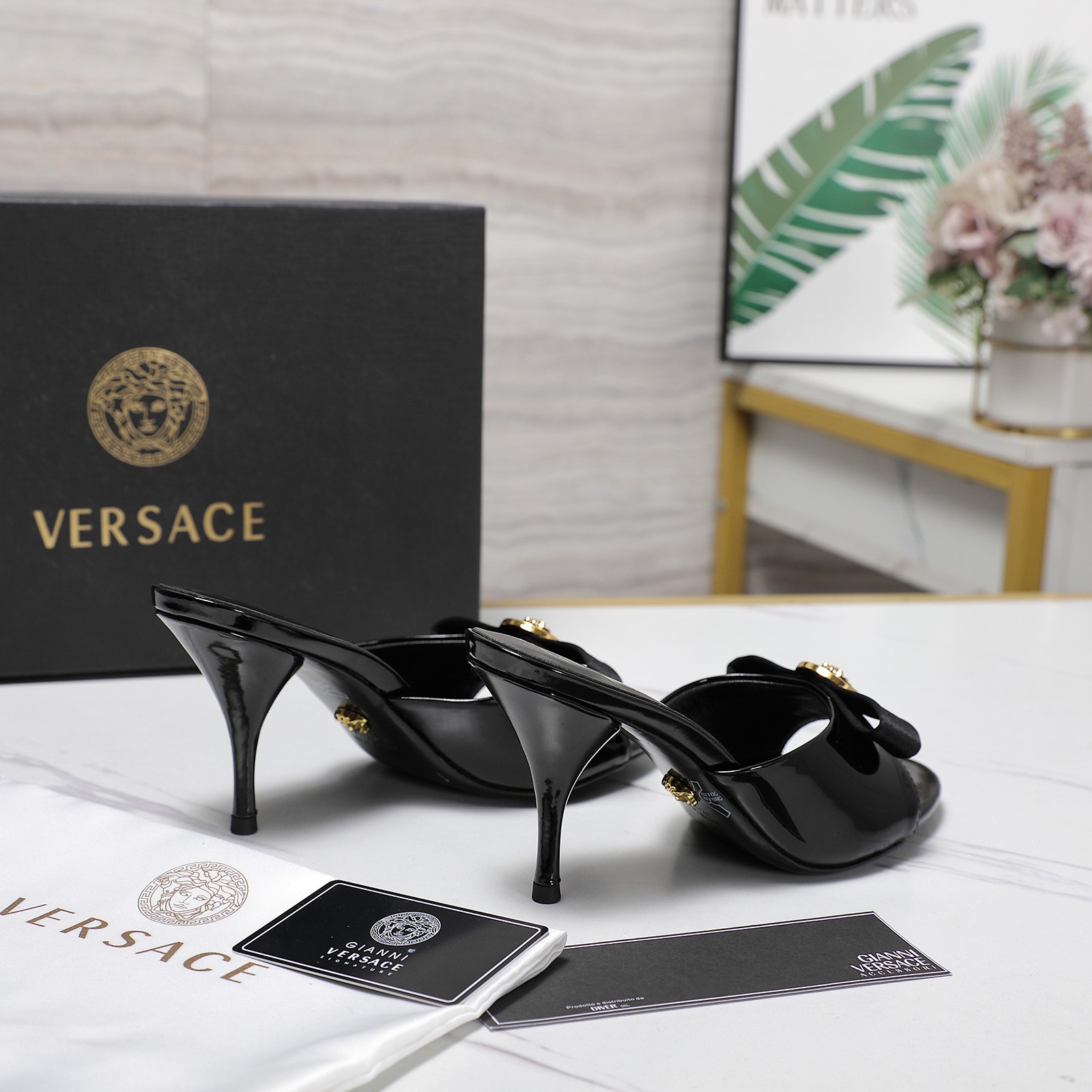 Versace 2025/SS Dulisha original buckle high-heeled sandals slippers