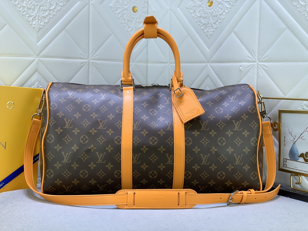 LV Keepall Bandoulière 50 Monogram Macassar BAG