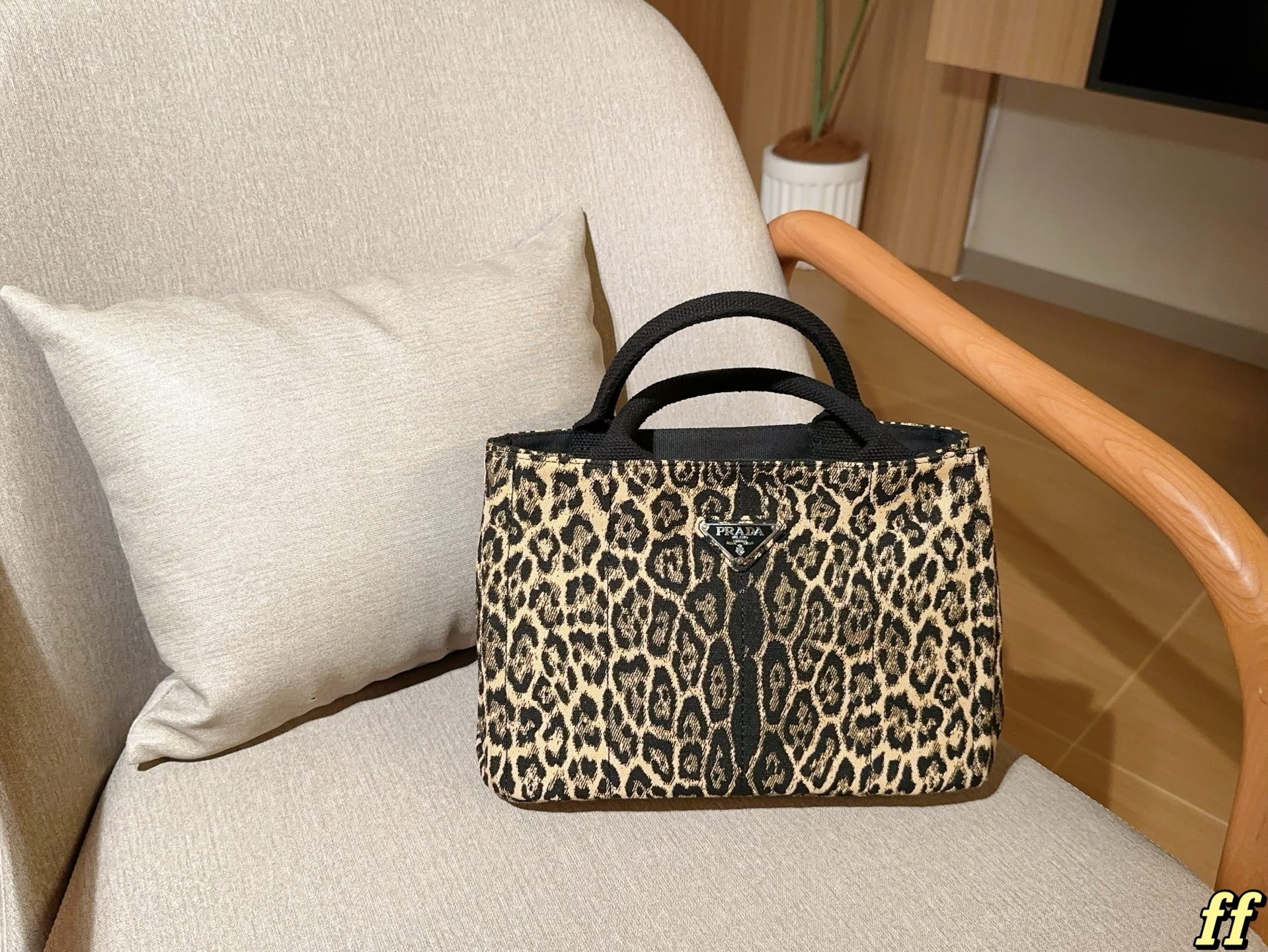 Prada leopard print tote bag