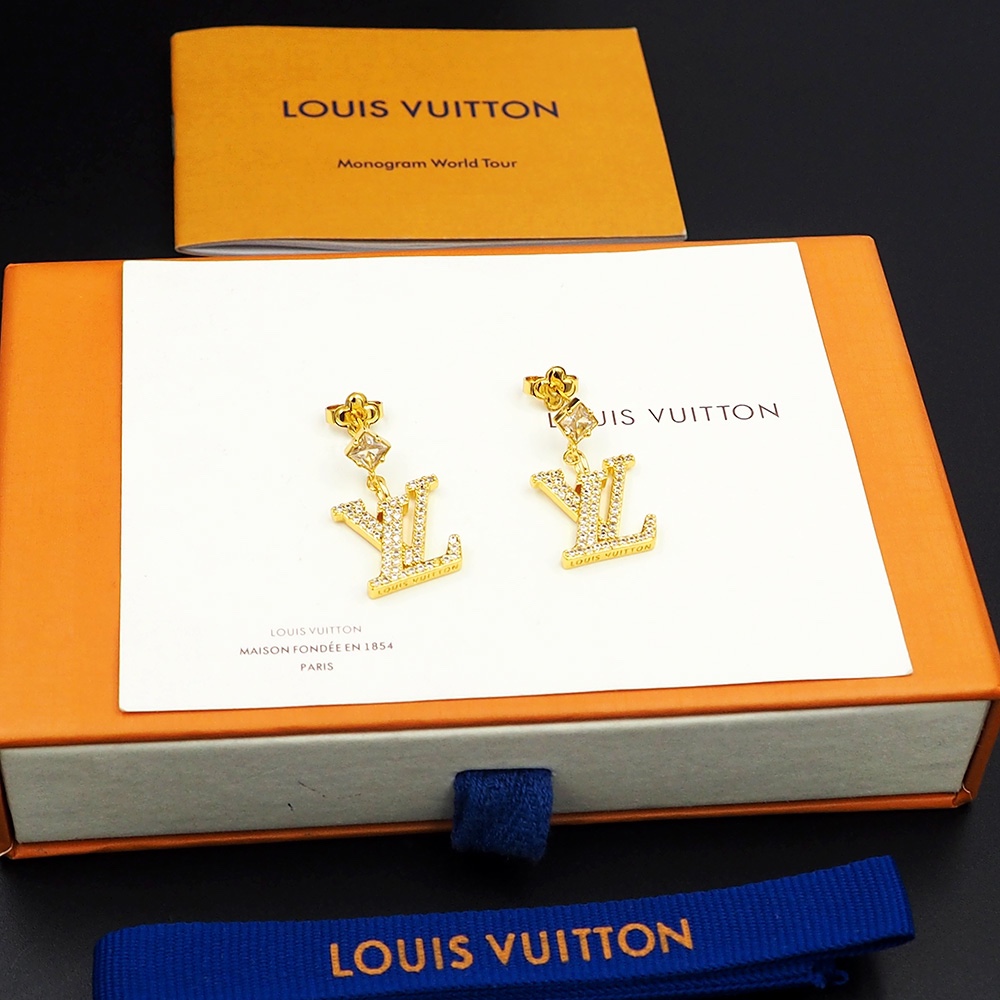 LV crystal earrings