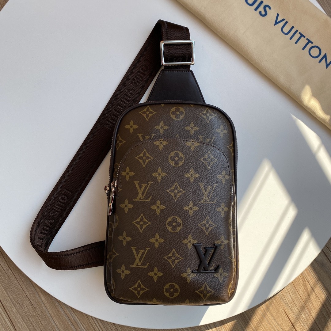 Top version LV monogram shoulder Backpack genuine leather men's bag