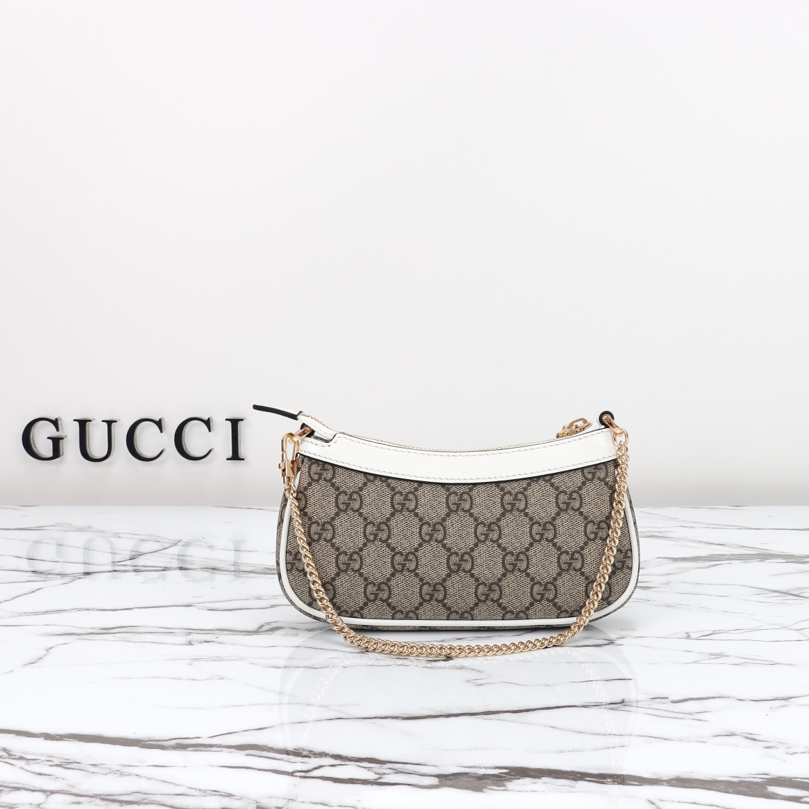 Gucci Special counter quality original leather chain bag