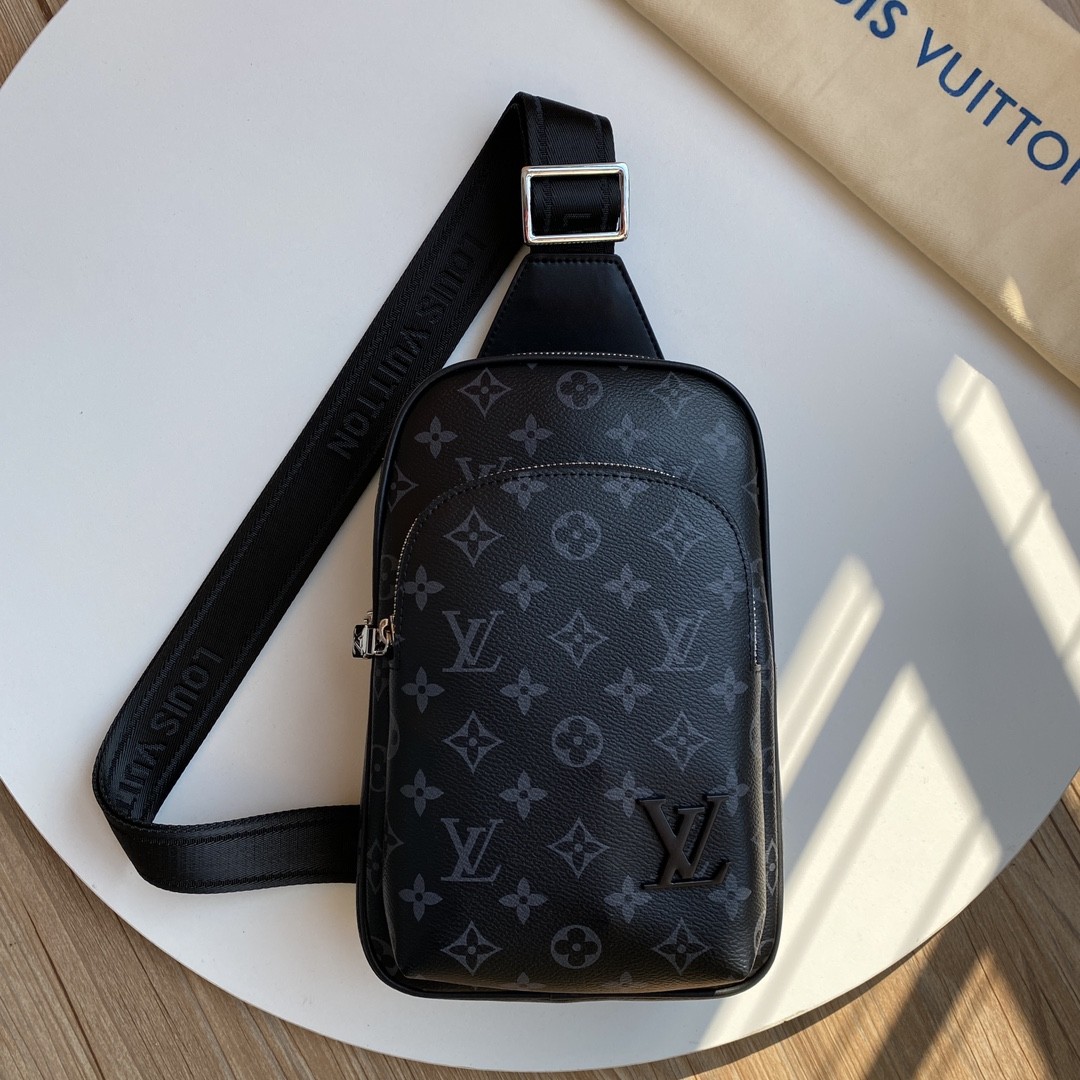 Top version LV monogram shoulder Backpack genuine leather men's bag