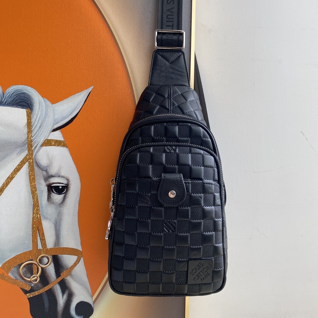 Top version LV monogram shoulder Backpack genuine leather men's bag
