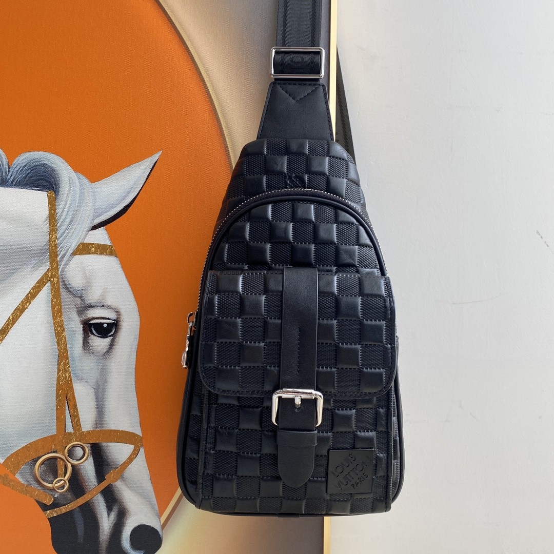 Top version LV monogram shoulder Backpack genuine leather men's bag