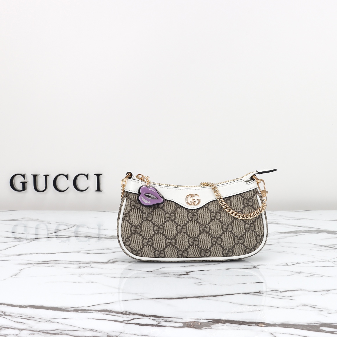 Gucci Special counter quality original leather chain bag