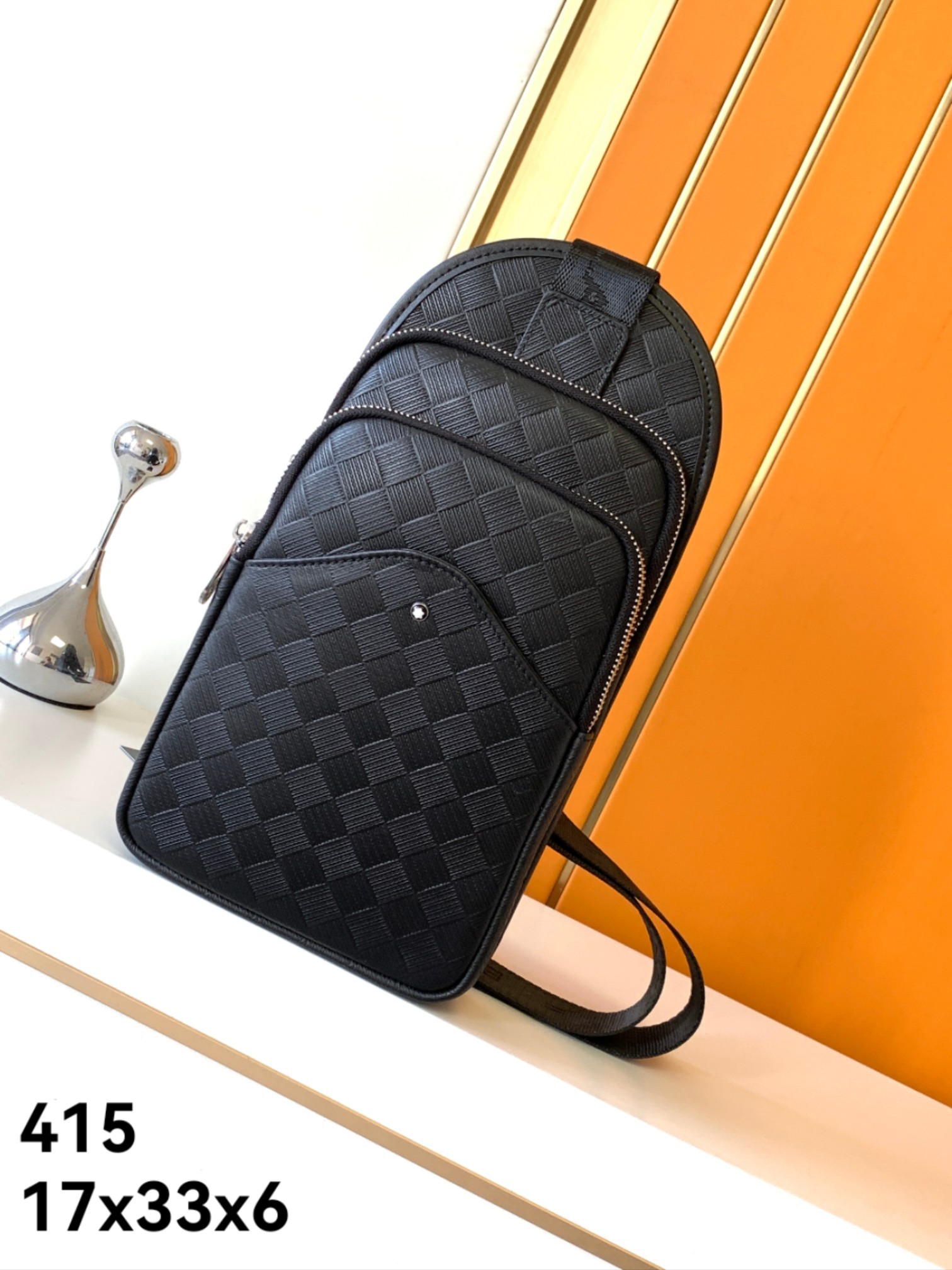 Top version LV monogram shoulder Backpack genuine leather men's bag