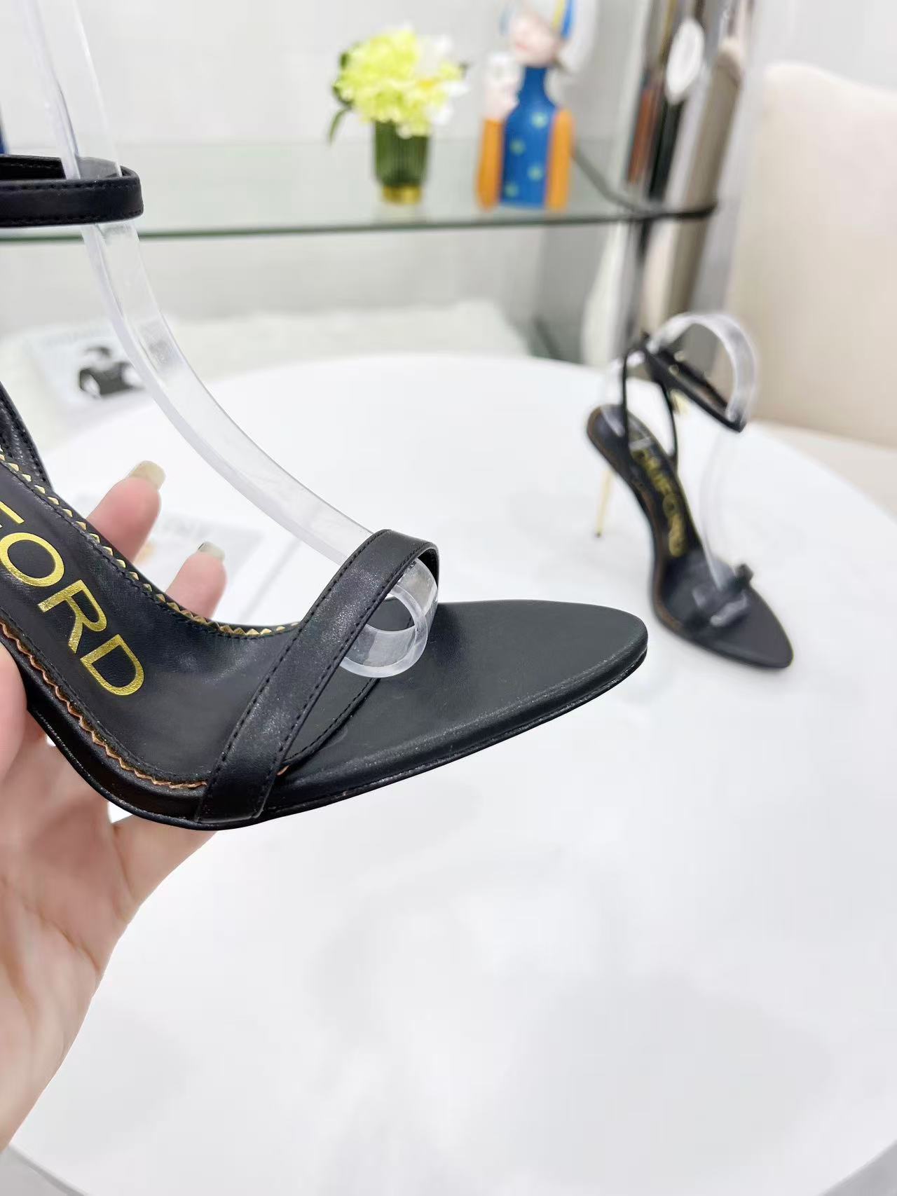 Tom Ford Gold Lock high heels