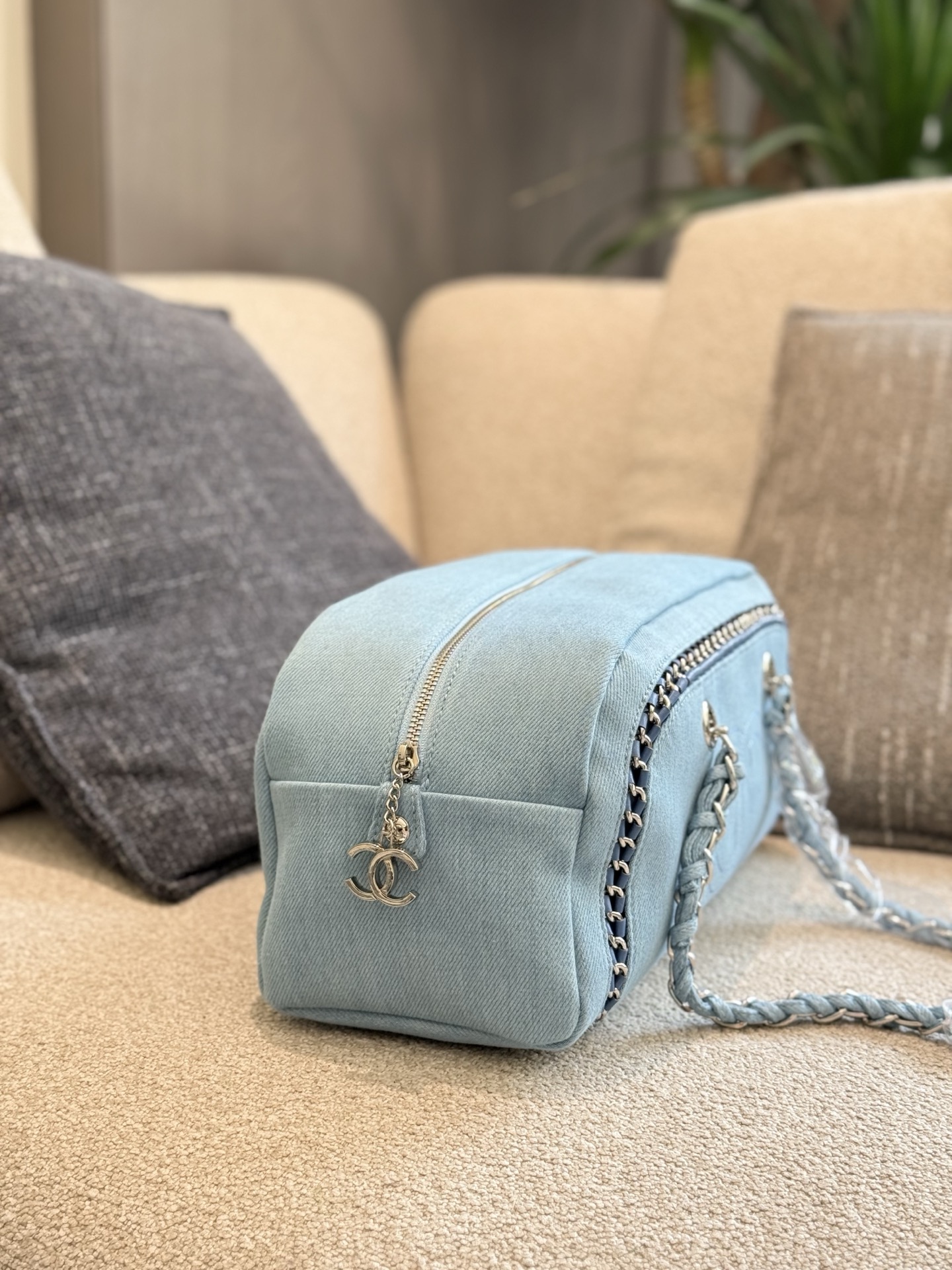 Chanel bowling denim bag