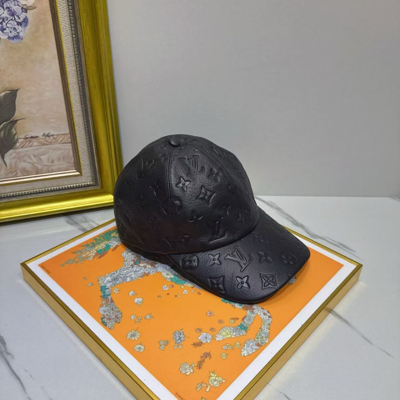 LV lambskin baseball cap