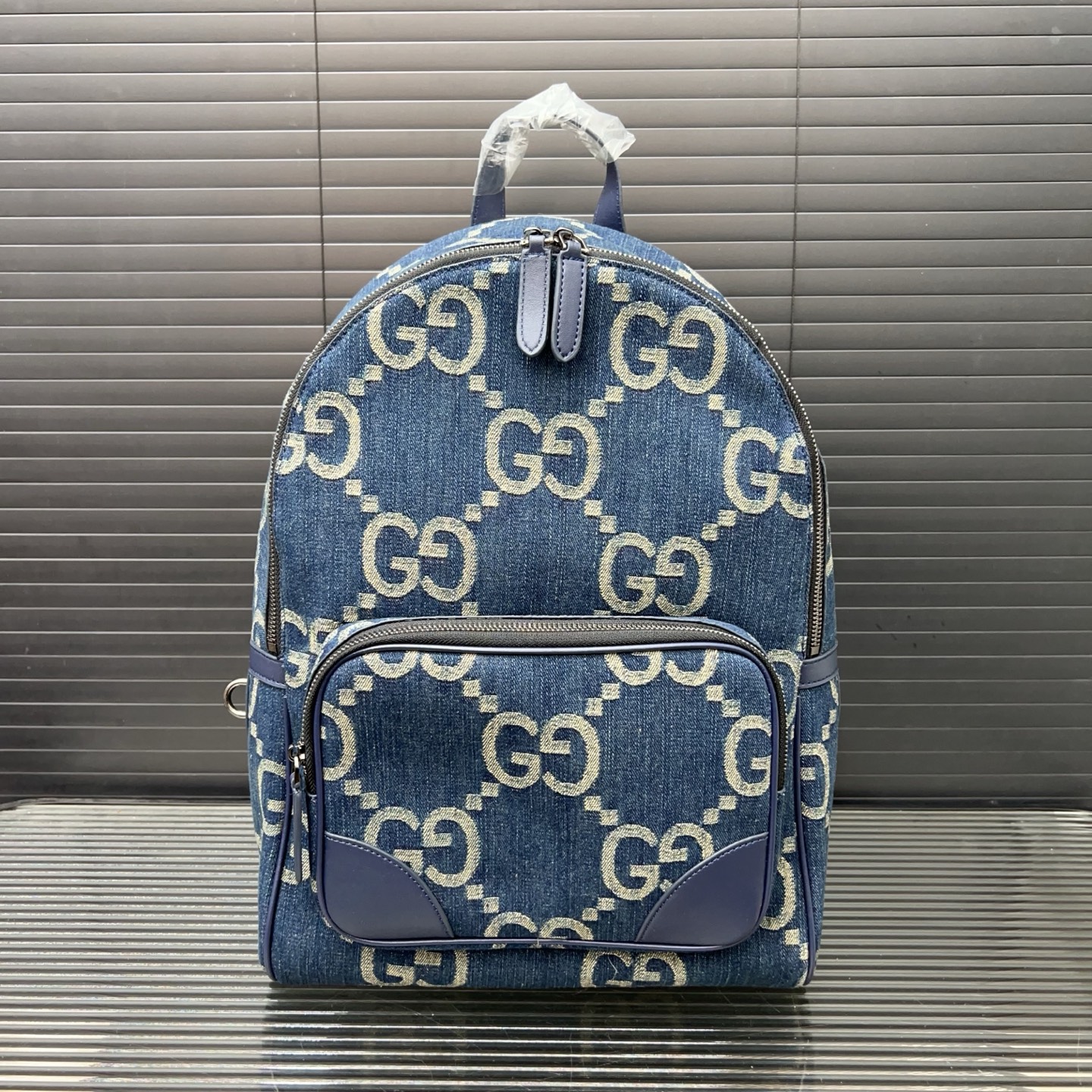 Gucci GG Emblem Logo denim backpack