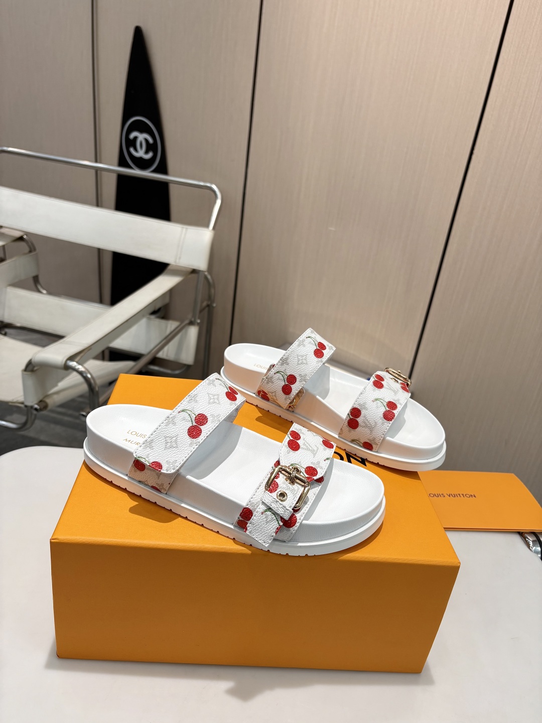 LV cherry slippers
