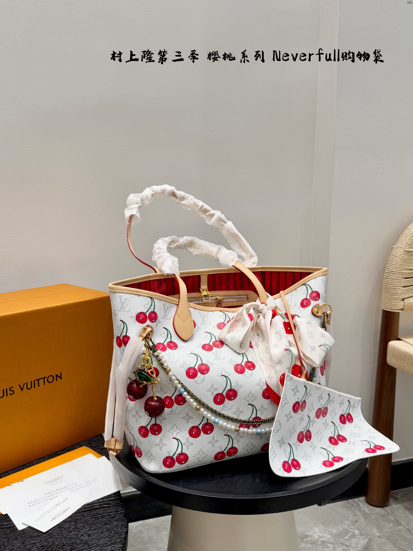 LV Cherry Neverfull shopping bag