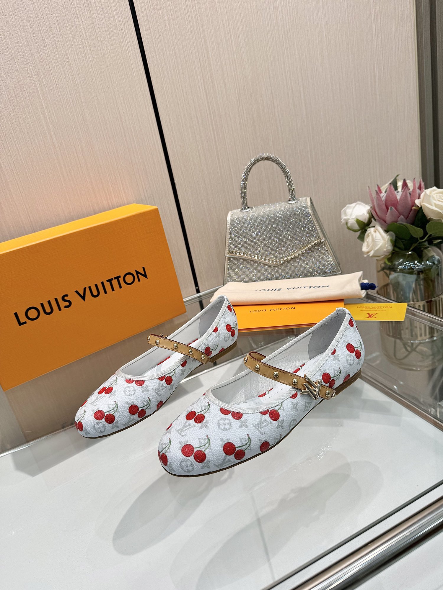 LV cherry sandals