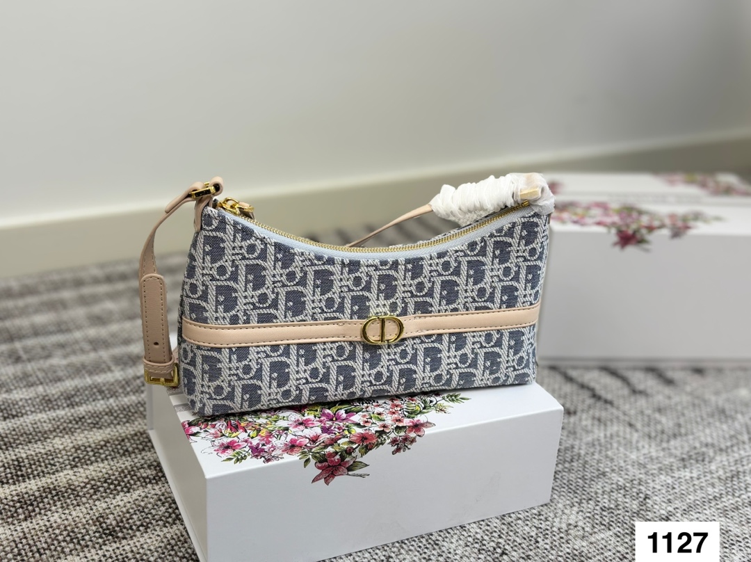 DIOR light blue monogram underarm bag