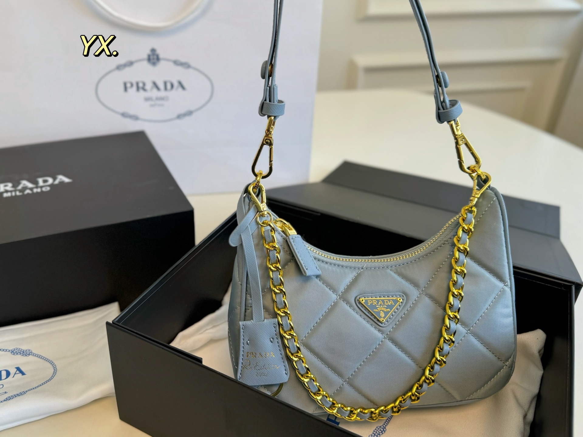 PRADA rhombus chain shoulder bag