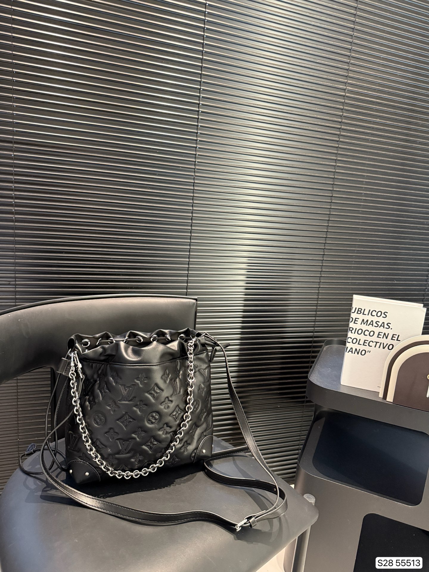 LV embossed bucket bag