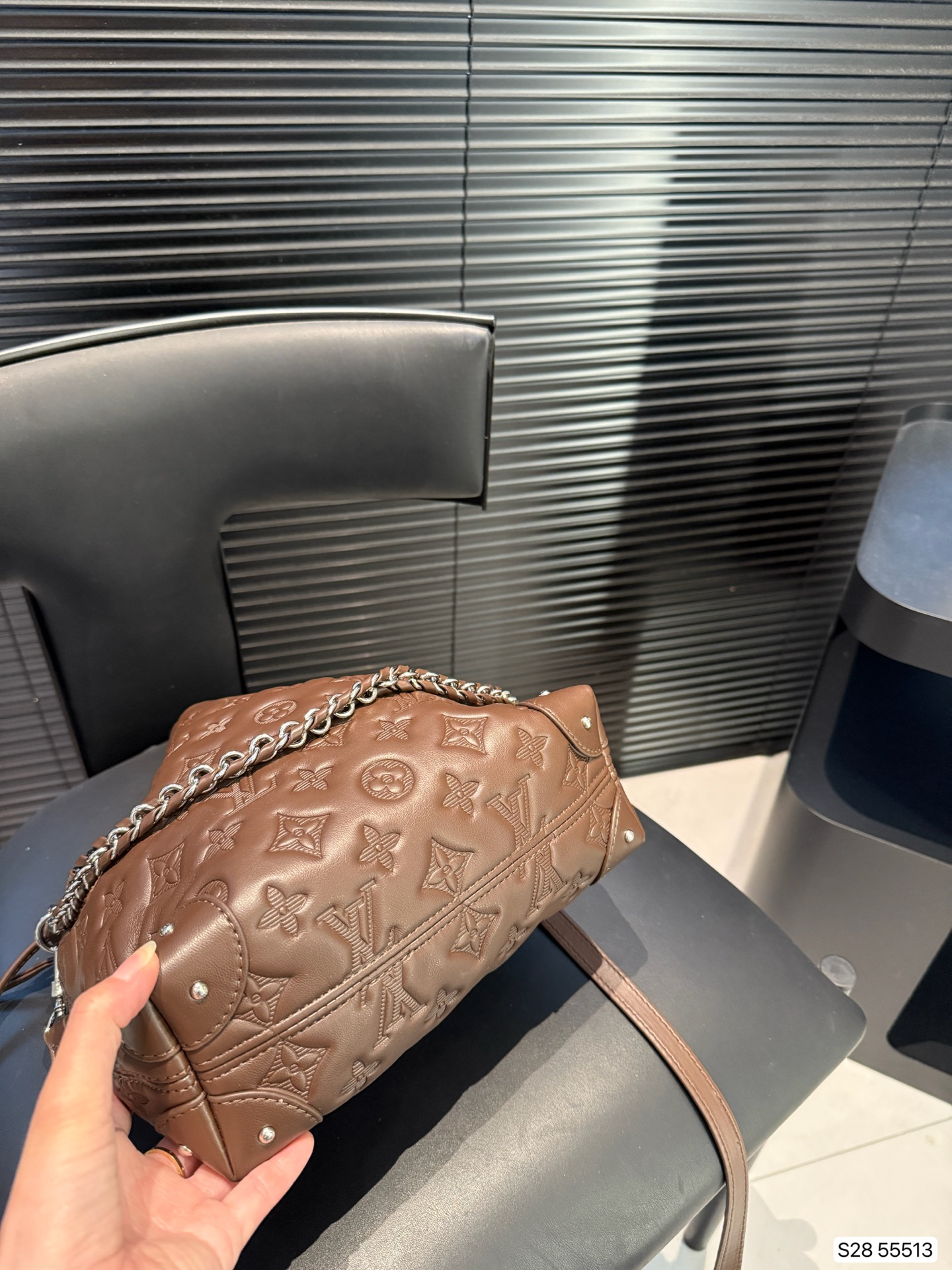 LV embossed bucket bag