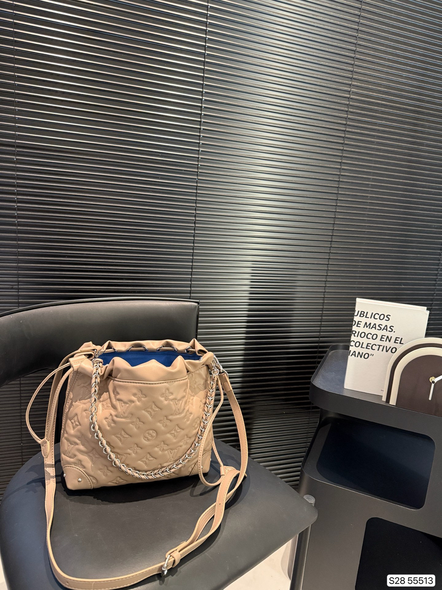 LV embossed bucket bag