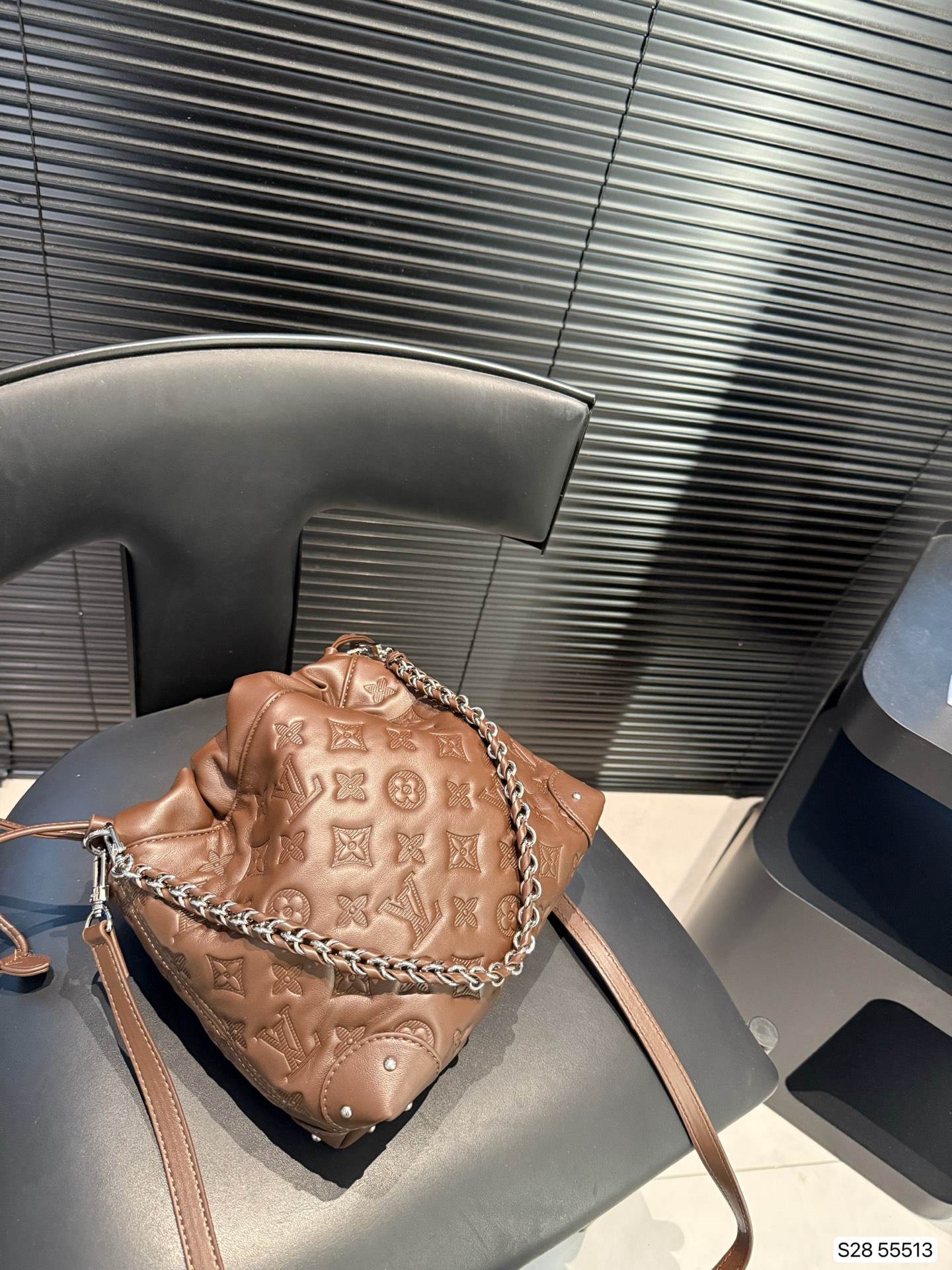LV embossed bucket bag