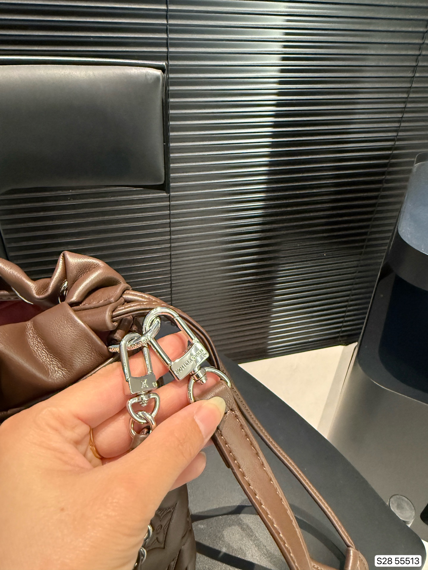LV embossed bucket bag