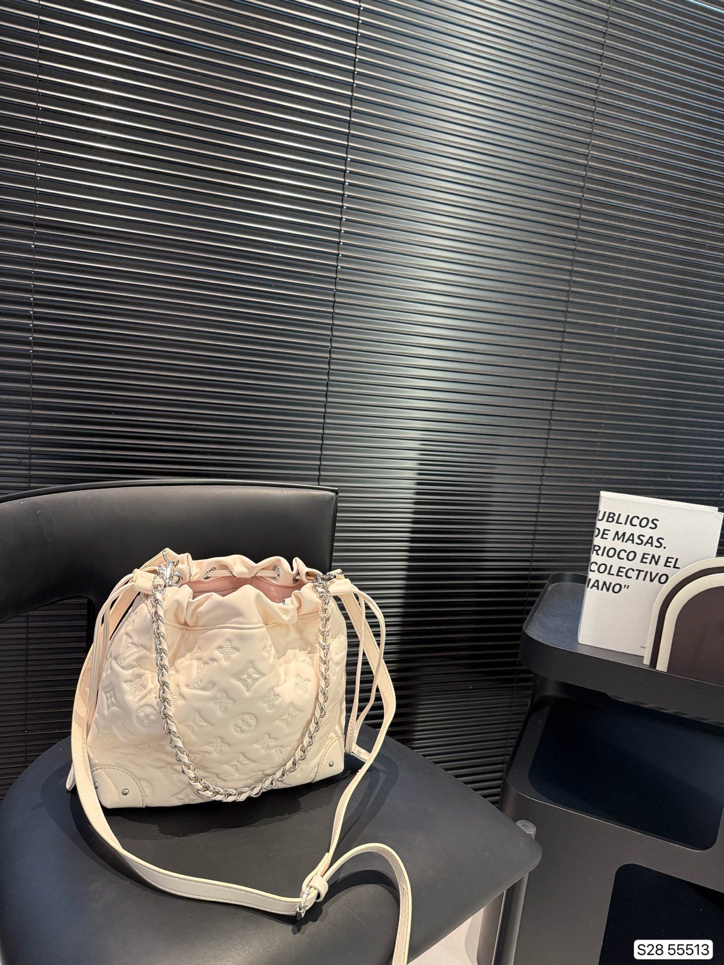 LV embossed bucket bag