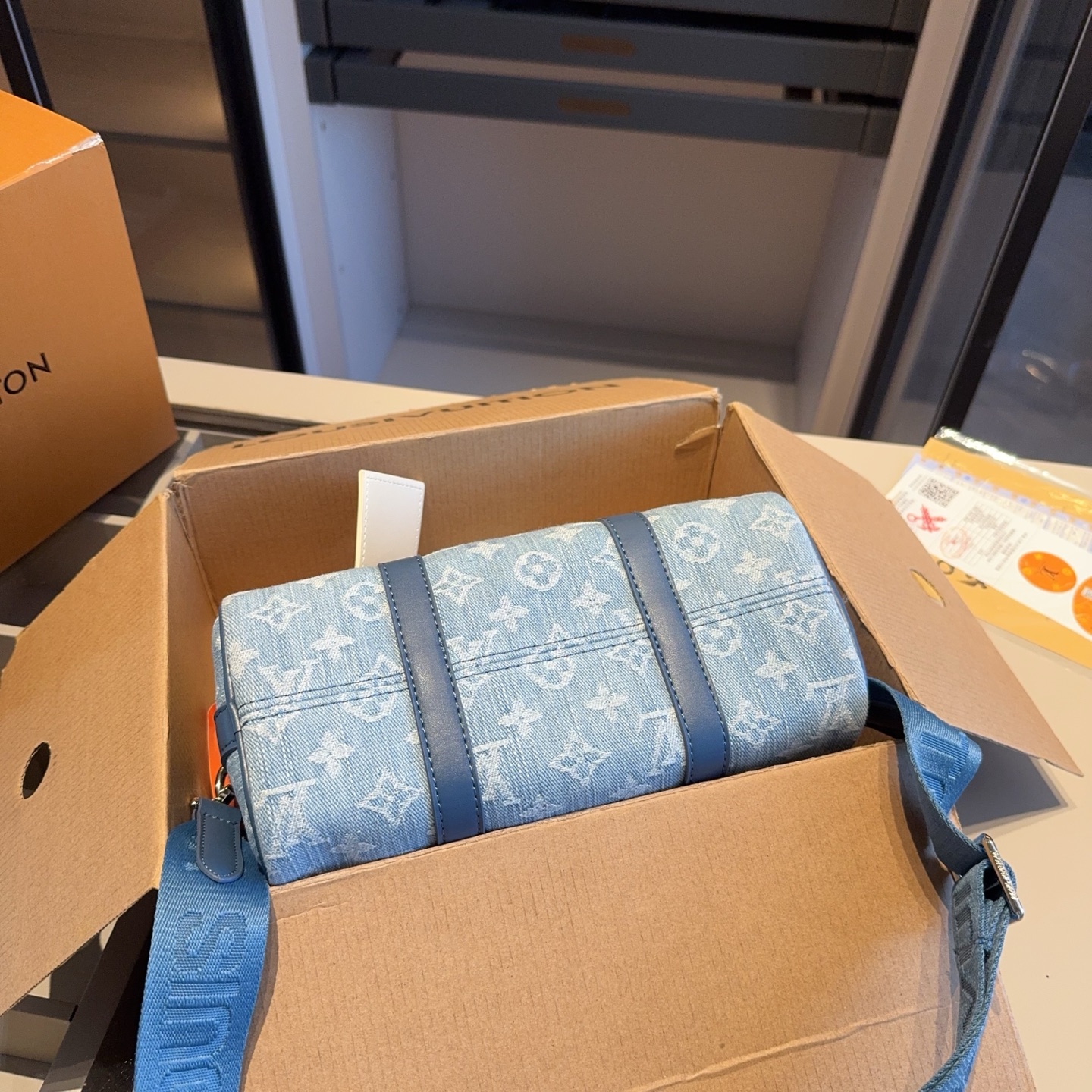 LV denim pillow bag