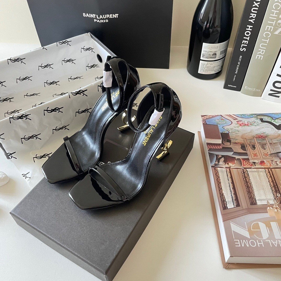 YSL lettering high heels