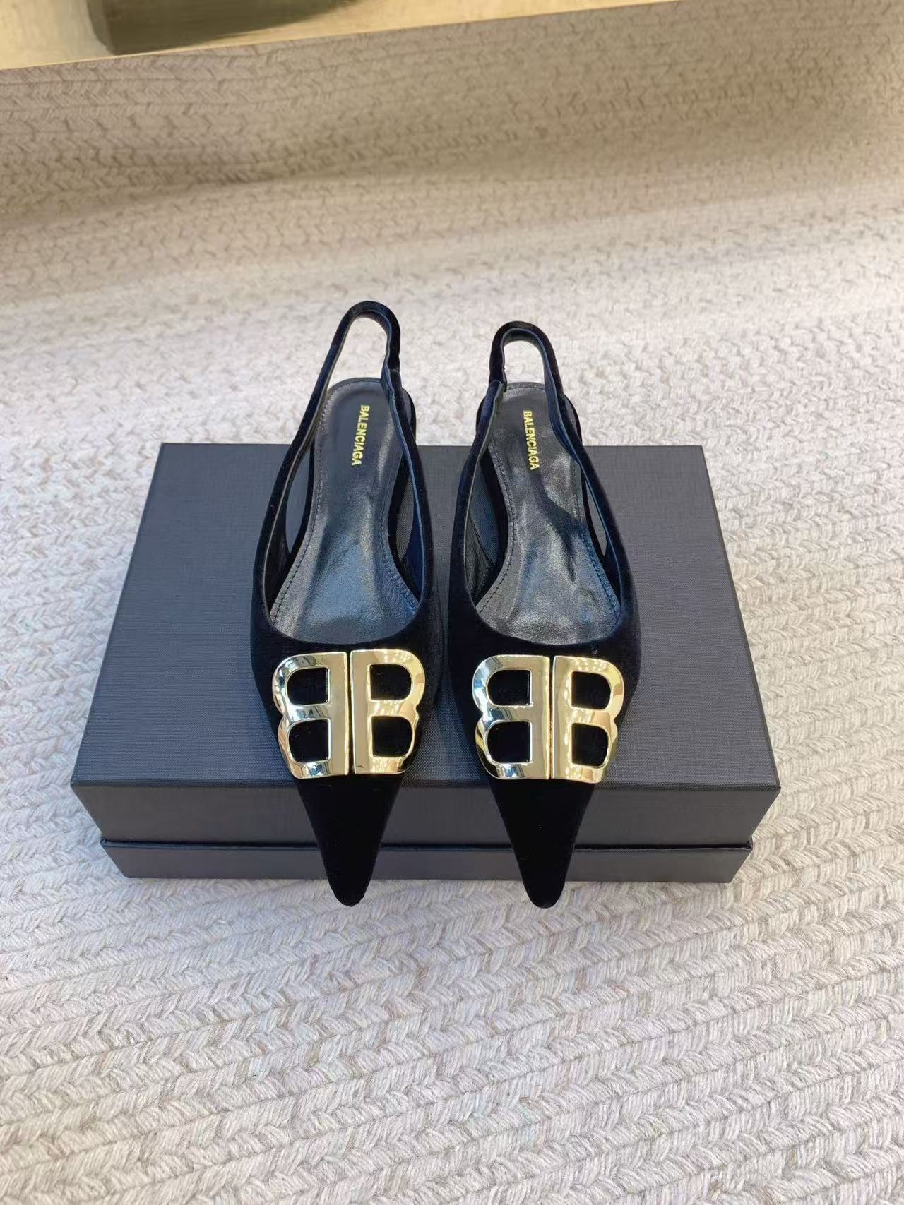 Balenciaga satin flats