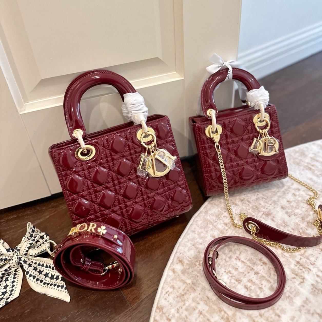 Dior Princess Diana Bag-Wine Red