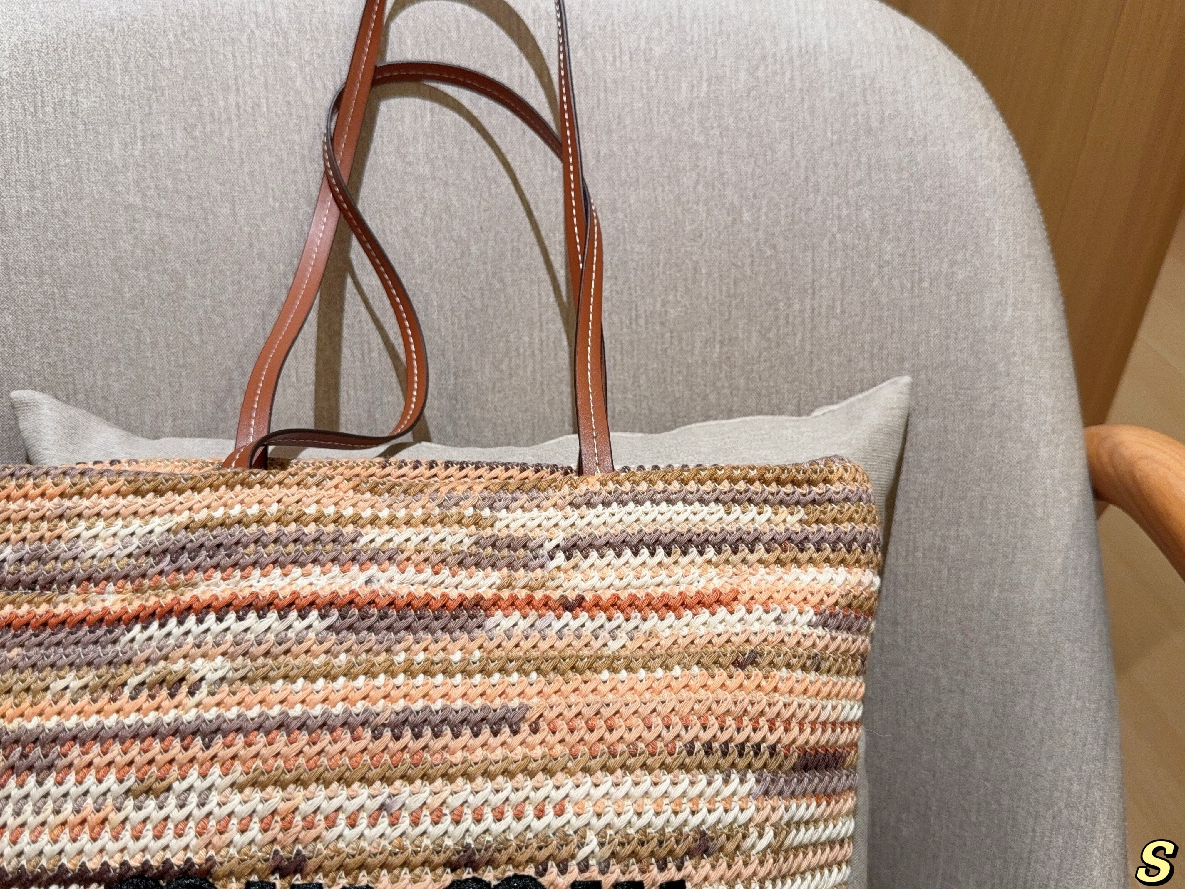 Miumiu striped tote bag
