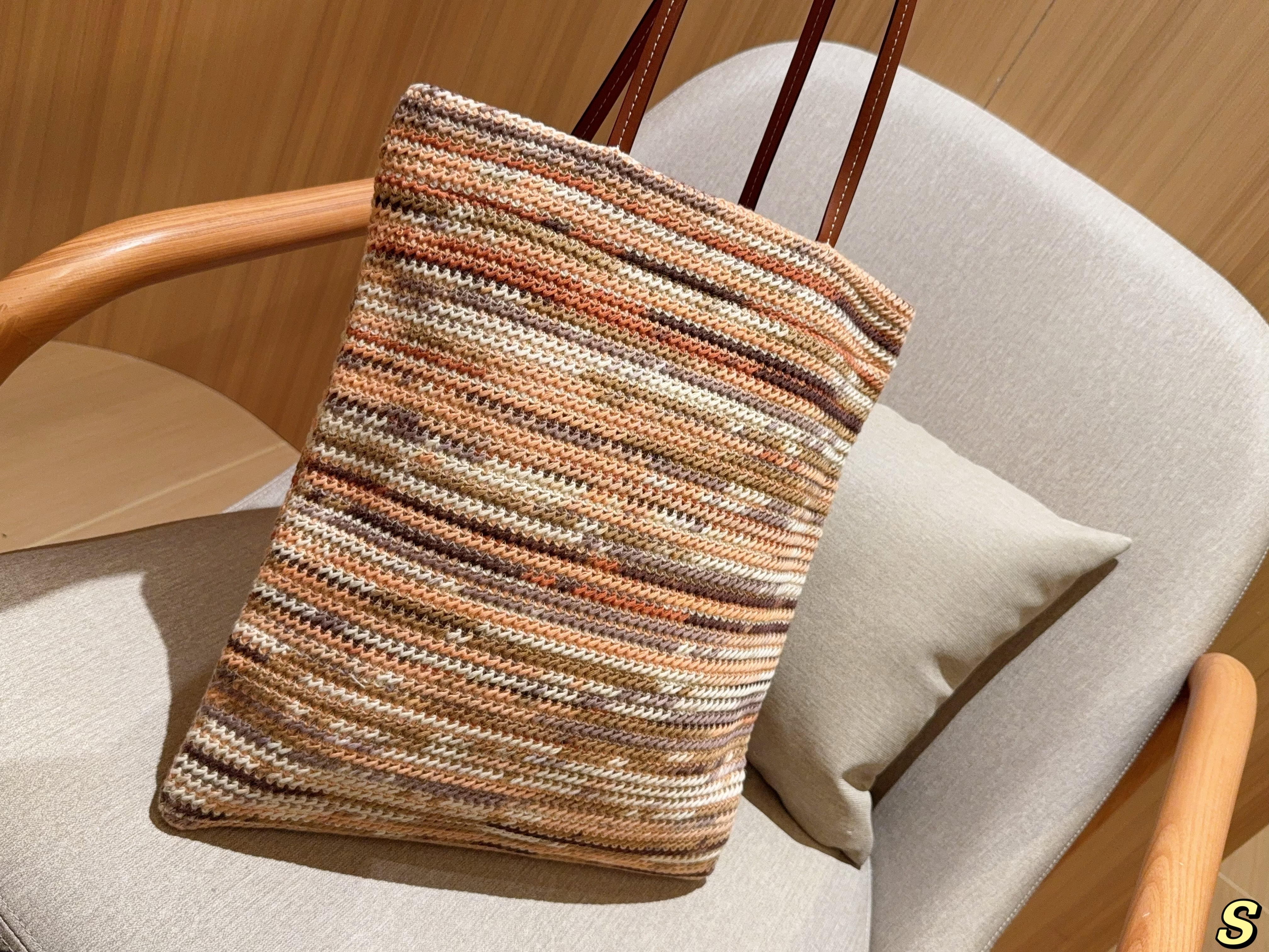 Miumiu striped tote bag