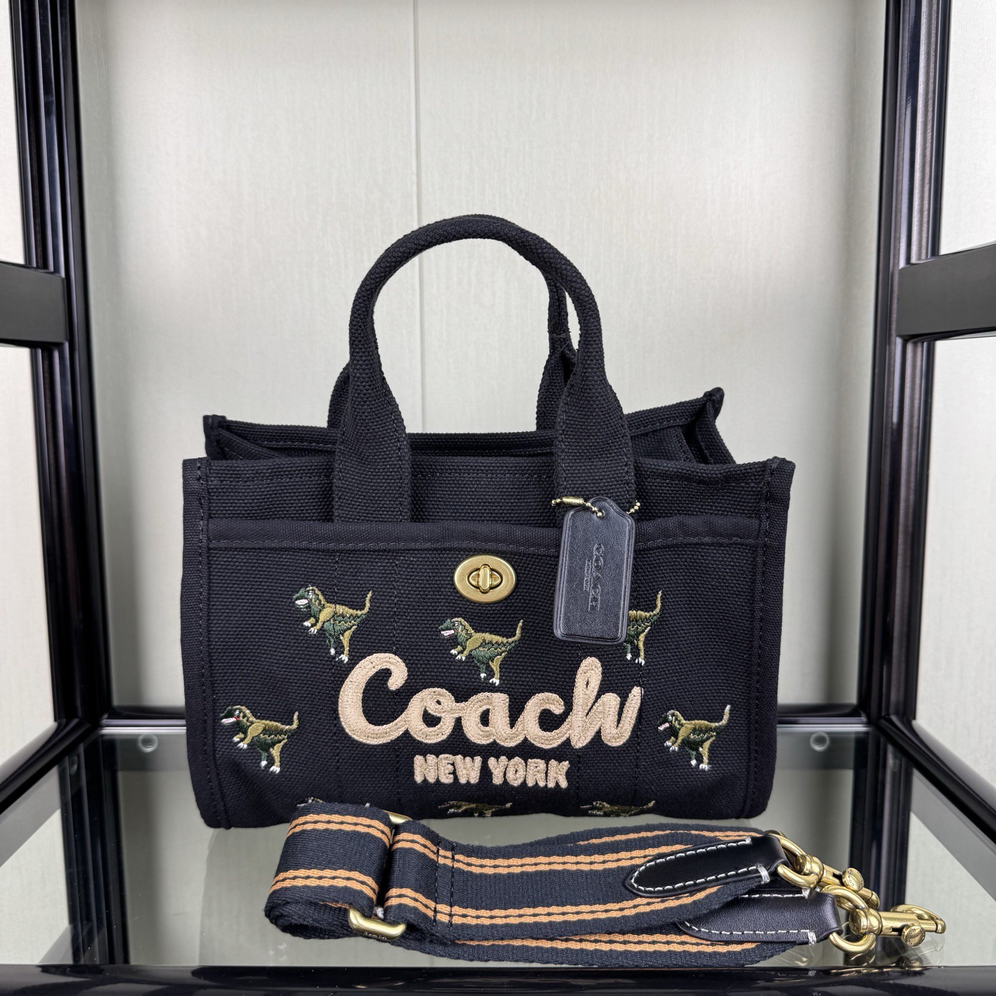 Coach CBF70 Snoopy embroider tote bag