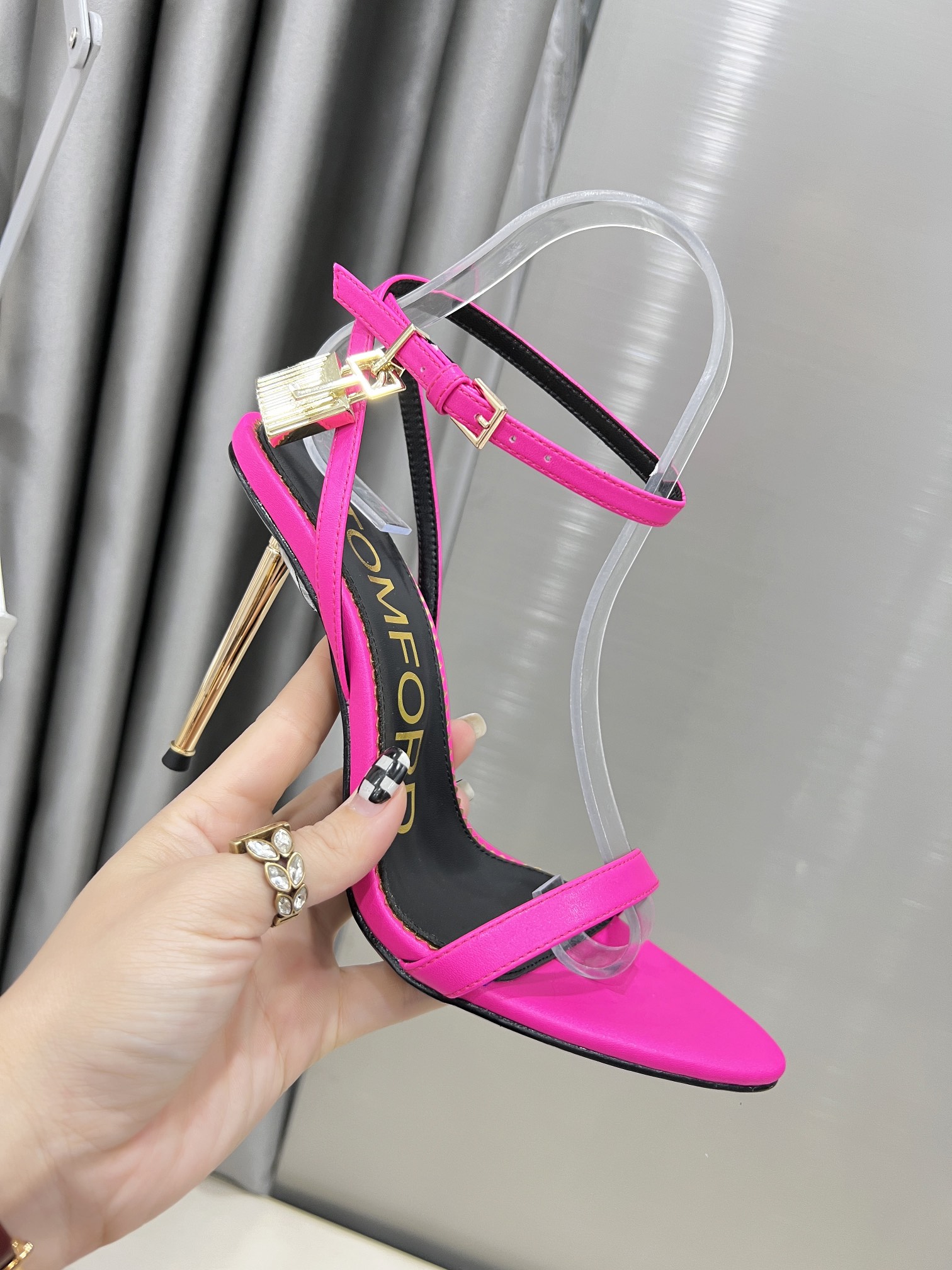Tom Ford Gold Lock high heels