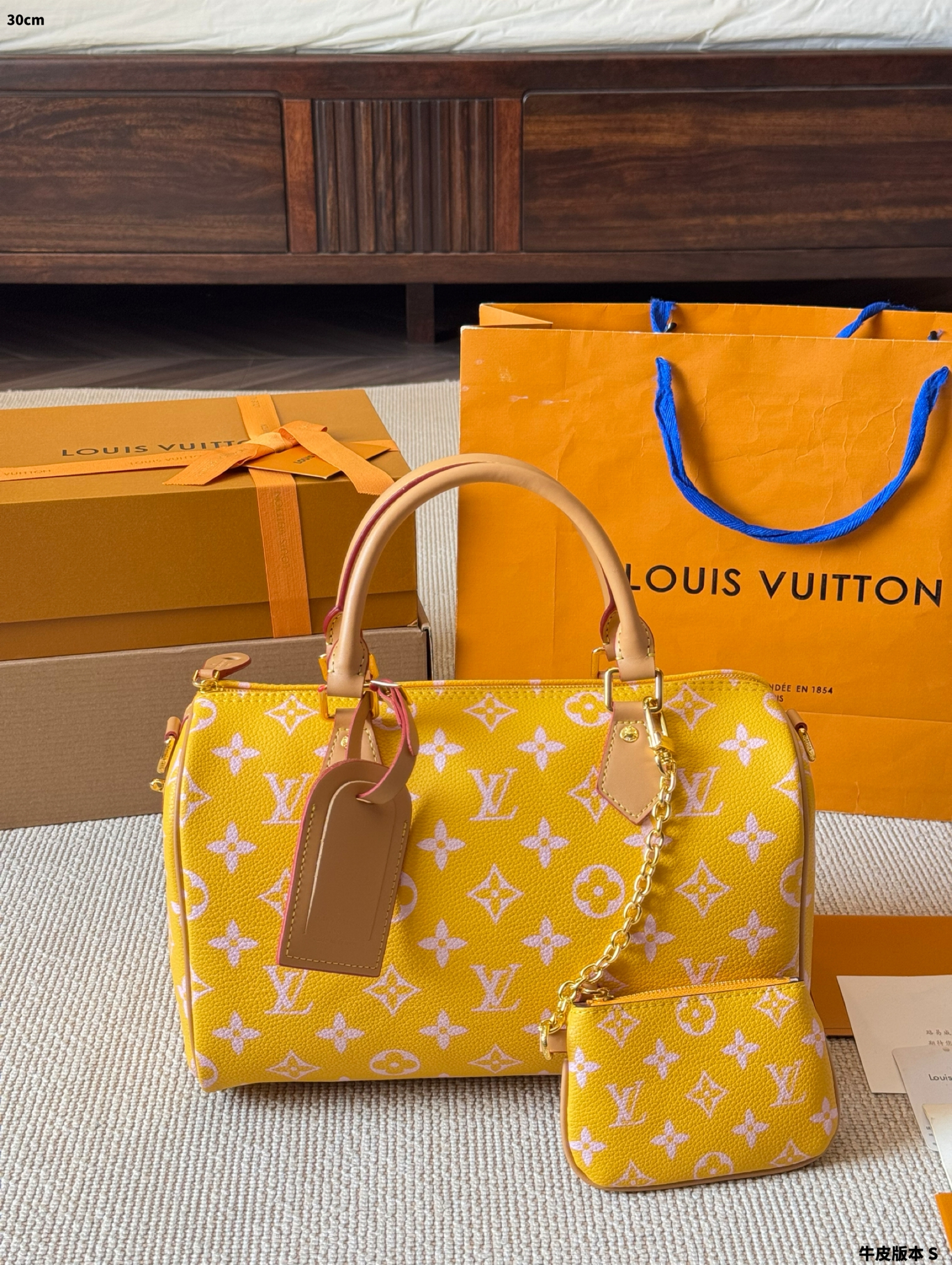 LV speedy 30cm bag shoulder leather