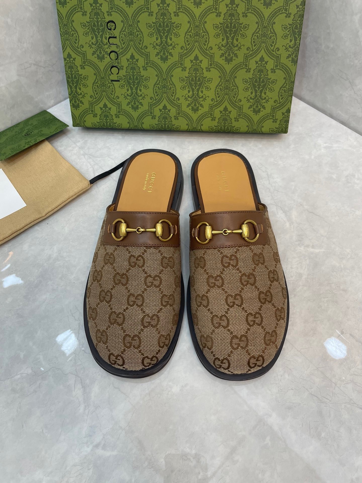 Gucci GG Horse-bit slippers