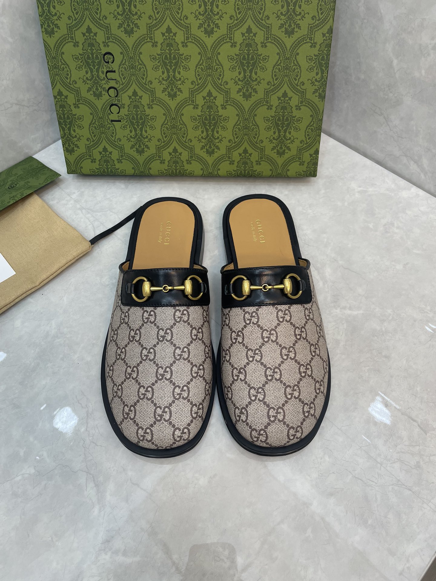 Gucci GG Horse-bit slippers